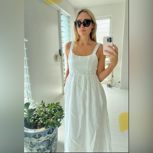 DISSH SPENCER WHITE LINEN MIDI DRESS size 6 BNWT - Picture 4 of 4